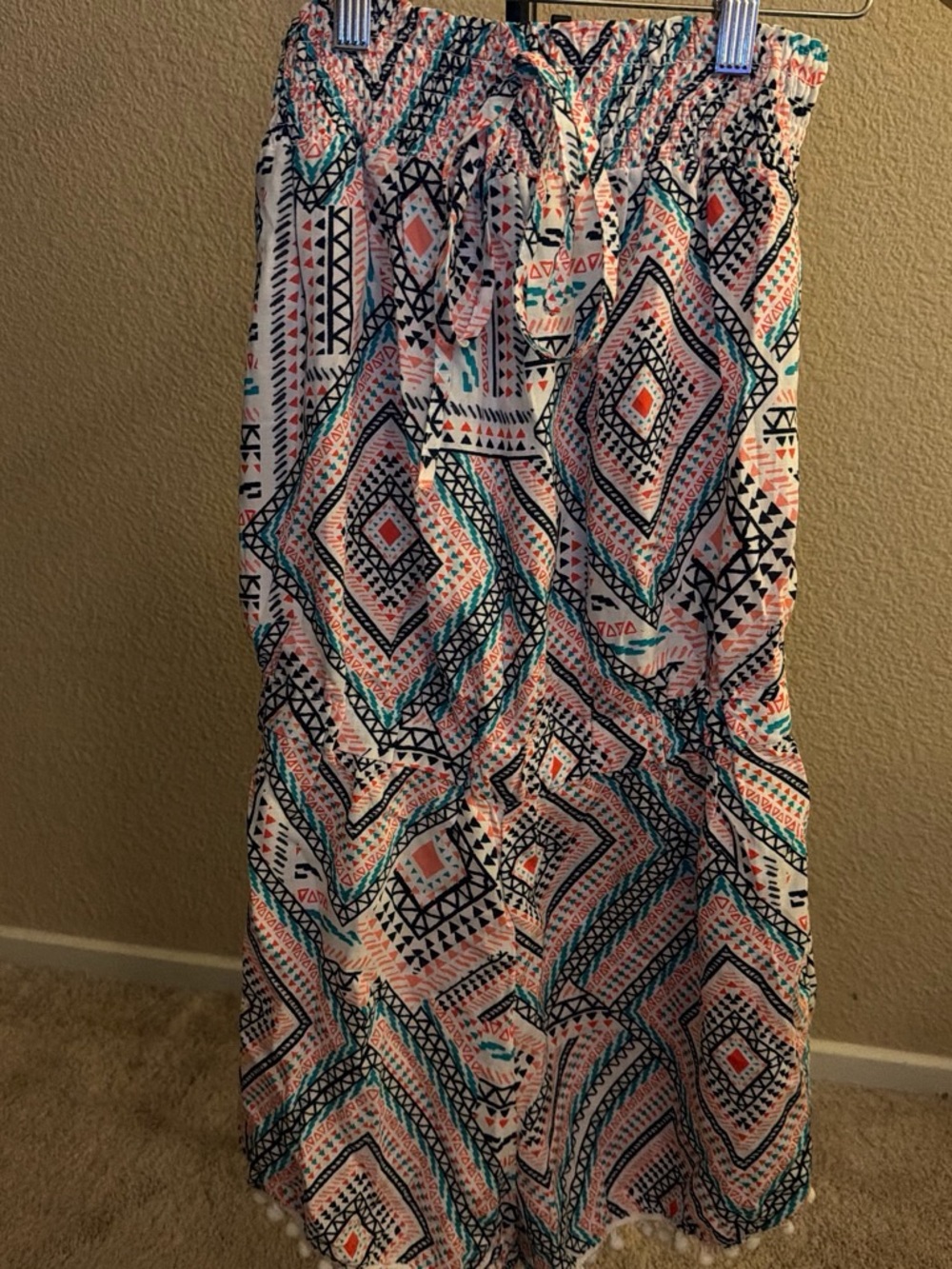 Women’s Elastic Waist Geo Print Romper